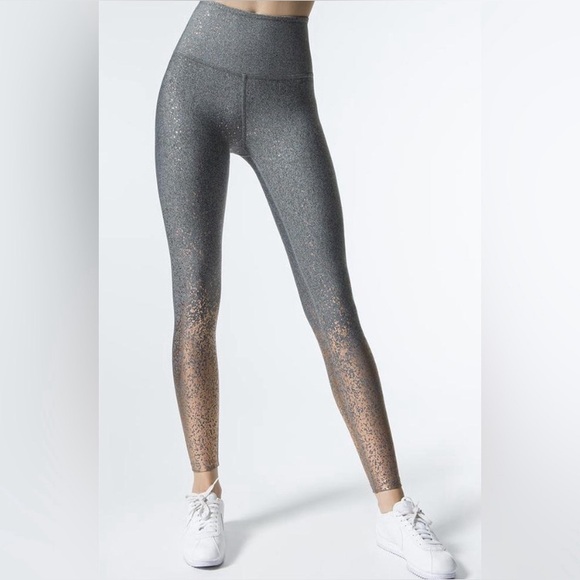 Beyond Yoga Pants - Beyond Yoga Gray and Rose Gold Speckled Leggings